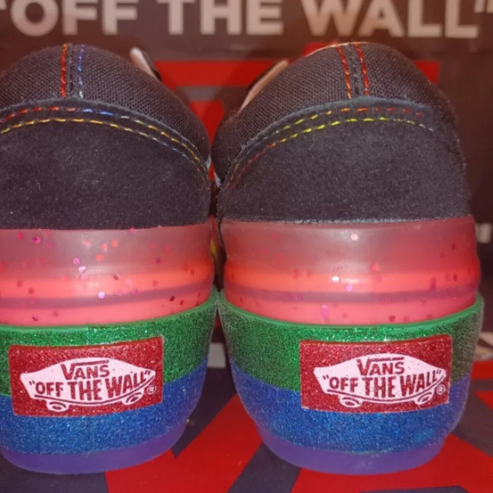 Vans Old Skool Stacked Rainbow Glitter Platform Men's 3.5/Women's 5 VN0A4U15WW1